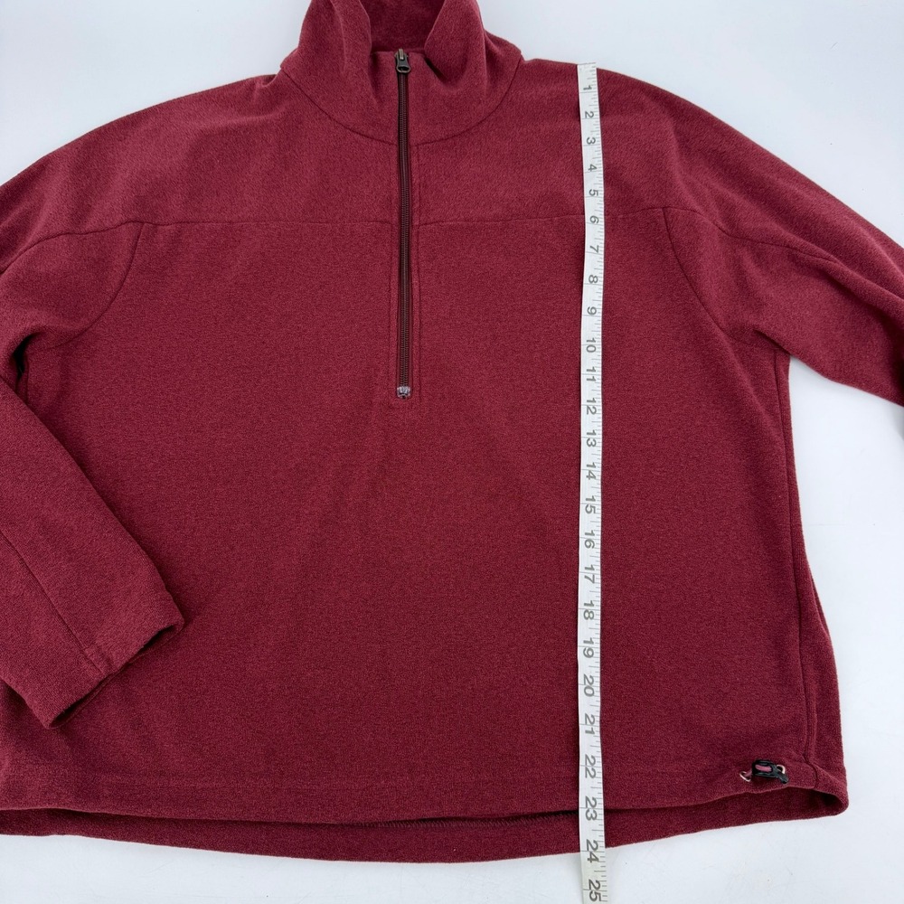 66 North Iceland Burgundy Half Zip Pullover Fleece Sz L Boxy Warm - Picture 7 of 7